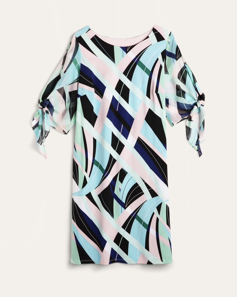 Front of plus size Kaley Abstract-Print Sheath Dress by Sandra Darren | Dia&Co | dia_product_style_image_id:173907